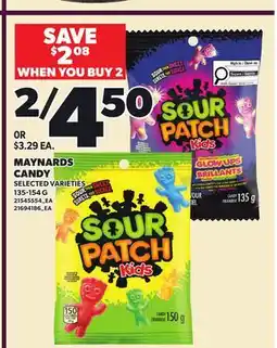 Loblaws MAYNARDS CANDY, 135-154 G offer