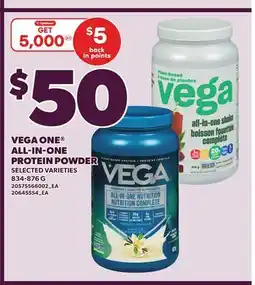 Loblaws VEGA ONE ALL-IN-ONE PROTEIN POWDER, 834-876 G offer