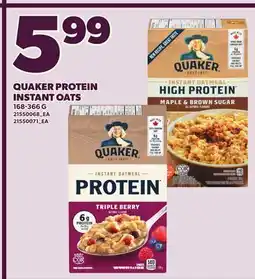 Loblaws QUAKER PROTEIN INSTANT OATS, 168-366 G offer