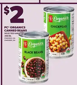 Loblaws PC ORGANICS CANNED BEANS, 398 ML offer