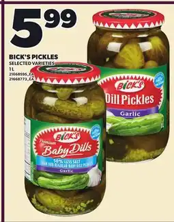 Loblaws BICK'S PICKLES, 1 L offer