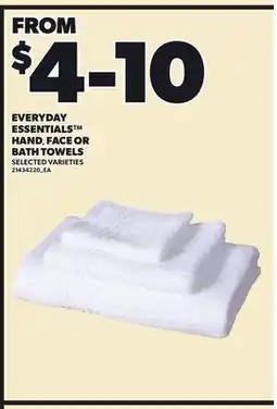 Loblaws EVERYDAY ESSENTIALS HAND, FACE OR OR BATH TOWELS offer