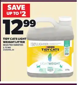 Loblaws TIDY CATS LIGHT WEIGHT LITTER, 2.72 KG offer