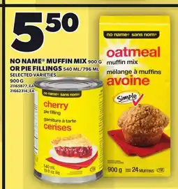 Loblaws NO NAME MUFFIN MIX 900 G OR PIE FILLINGS 540 ML/796 ML, 900 G offer