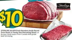 Sobeys Fresh Boneless Inside Round Oven Roast or Family Size Marinating Steak offer