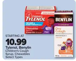 PharmaChoice Tylenol, Benylin Children's Cough Syrup, Chewables offer