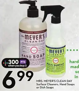 Sobeys MRS. MEYER'S CLEAN DAY Surface Cleaners, hand Soaps or Dish Soaps offer