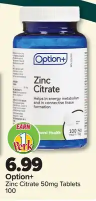 PharmaChoice Option+ Zinc Citrate 50mg Tablets offer