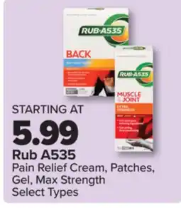 PharmaChoice Rub A535 Pain Relief Cream, Patches, Gel, Max Strength offer