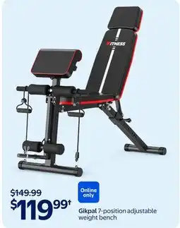 Walmart Gikpal 7-position adjustable weight bench offer
