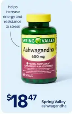Walmart Spring Valley ashwagandha offer