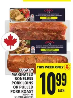 Food Basics LEGACY MARINATED BONELESS PORK LOINS OR PULLED PORK ROAST offer