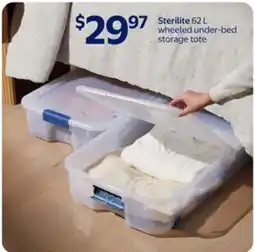 Walmart Sterilite 62 L wheeled under-bed storage tote offer