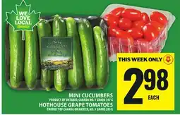 Food Basics MINI CUCUMBERS OR HOTHOUSE GRAPE TOMATOES offer