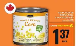 Food Basics SELECTION OR IRRESISTIBLE CAN VEGETABLES offer