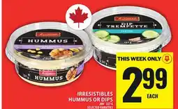 Food Basics IRRESISTIBLES HUMMUS OR DIPS offer