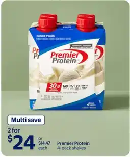 Walmart Premiere Protein 4-pack shakes offer