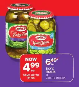 Metro BICK'S PICKLES offer