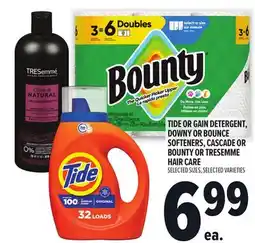 Metro TIDE OR GAIN DETERGENT, DOWNY OR BOUNCE SOFTENERS, CASCADE OR BOUNTY OR TRESEMME HAIR CARE offer