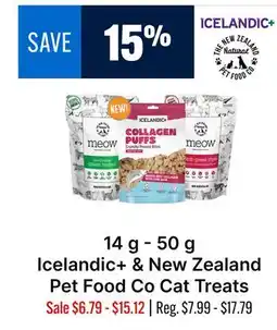 Ren’s Pets Depot 14 g - 50 g Icelandic + & New Zealand Pet Food Co Cat Treats offer