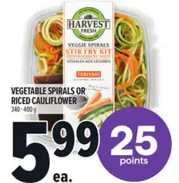 Metro HARVEST FRESH VEGETABLE SPIRALS OR RICED CAULIFLOWER offer