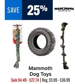 Ren’s Pets Depot Mammoth Dog Toys offer