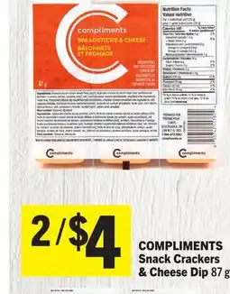 Foodland COMPLIMENTS Snack Crackers & Cheese Dip offer