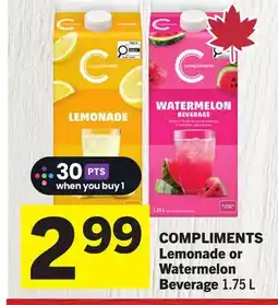 Foodland COMPLIMENTS Lemonade or Watermelon Beverage offer