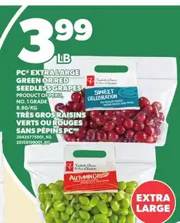 Independent Grocer PC EXTRA LARGE GREEN OR RED SEEDLESS GRAPES offer