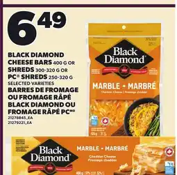 Independent Grocer BLACK DIAMOND CHEESE BARS, 400 G OR SHREDS, 300-320 G OR PC SHREDS, 250-320 G offer
