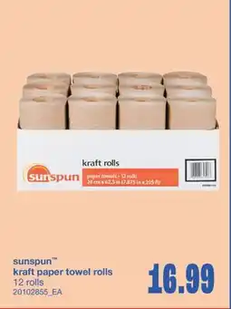 Wholesale Club KRAFT PAPER TOWEL ROLLS, 12 rolls offer