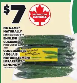 Independent Grocer NO NAME NATURALLY IMPERFECT ENGLISH CUCUMBERS, 3 LB offer