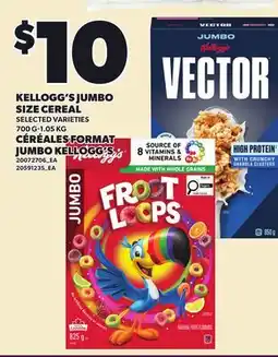 Independent Grocer KELLOGG'S JUMBO SIZE CEREAL, 700 G-1.05 KG offer