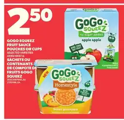 Independent Grocer GOGO SQUEEZ FRUIT SAUCE POUCHES OR CUPS, 4X90/4X97 G offer