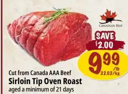 Farm Boy Cut from Canada AAA Beef Sirloin Tip Oven Roast offer