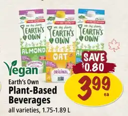 Farm Boy Earth's Own Plant-Based Beverages offer