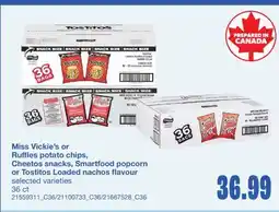 Wholesale Club POTATO CHIPS, SNACKS, POPCORN OR LOADED NACHOS FLAVOUR, 36 ct offer