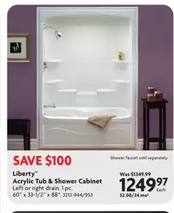 Home Hardware Liberty Acrylic Tub & Shower Faucet offer