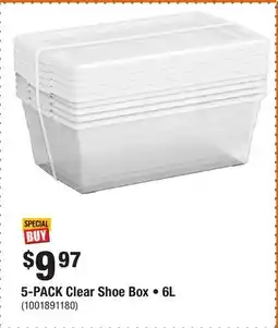 Home Depot 5-PACK Clear Shoe Box • 6L offer