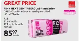 Home Hardware R12 x 15 Pink Insulation, covers 97.9 sq. ft offer