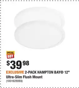 Home Depot EXCLUSIVE 2-PACK HAMPTON BAY 12 Ultra-Slim Flush Mount offer