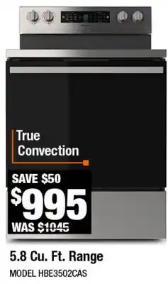Home Depot 5.8 Cu. Ft. Range offer