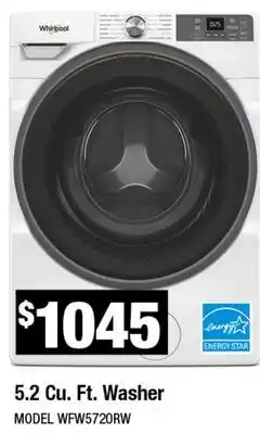 Home Depot 5.2 Cu. Ft. Washer offer