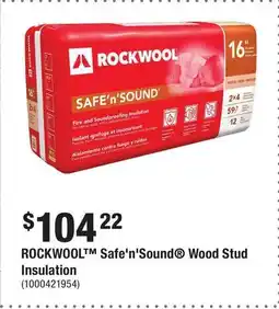 Home Depot ROCKWOOL Safe'n'Sound Wood Stud Insulation offer