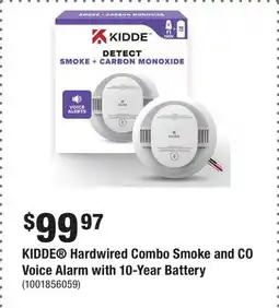 Home Depot KIDDE Hardwired Combo Smoke and CO Voice Alarm with 10-Year Battery offer