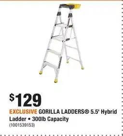 Home Depot EXCLUSIVE GORILLA LADDERS 5.5' Hybrid Ladder • 300lb Capacity offer