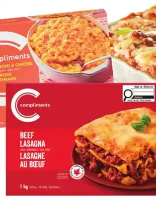 Foodland COMPLIMENTS Lasagna or Macaroni & Cheese offer