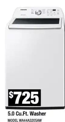 Home Depot 5.0 Cu. Ft. Washer offer