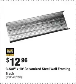 Home Depot 3-5/8 x 10' Galvanized Steel Wall Framing Track offer