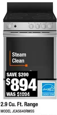 Home Depot 2.9 Cu. Ft. Range offer